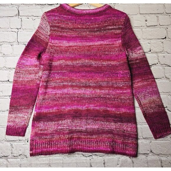 Gap Ombre Soft Stripe Pink Purple Crew Neck Sweater NWT Size S - Picture 10 of 13